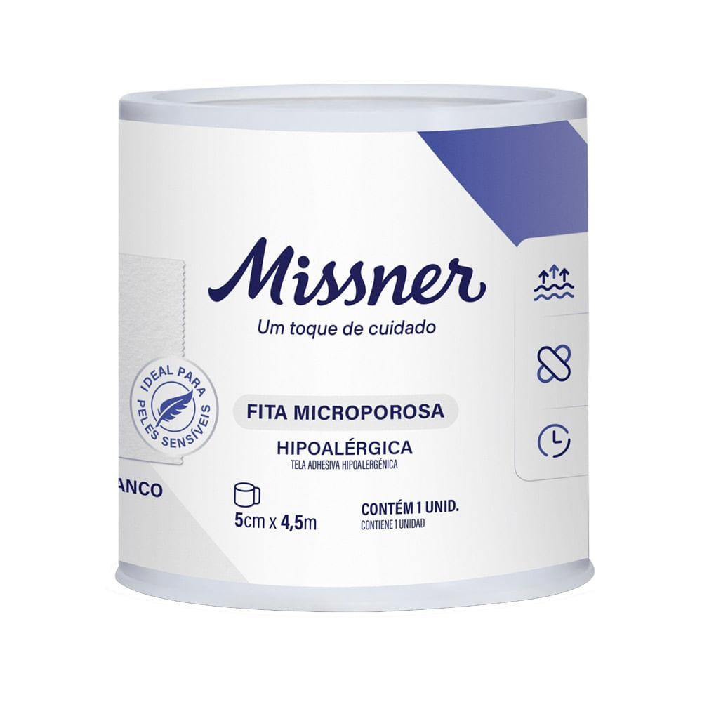 Fita Microporosa Missner 5Cm X 4,5M Branco - Health
