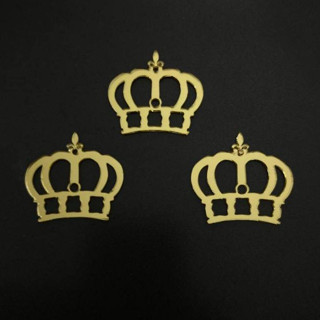 Aplique Coroa 4cm Acrílico Espelhado Kit com 10 unidades em Oferta na Shopee