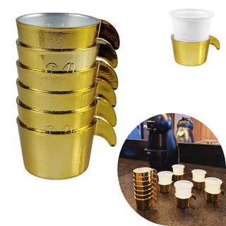 Conjunto Copete 6 Porta Copos Descartavel Cantinho Cafe Dourado Plastico - Rotaplast