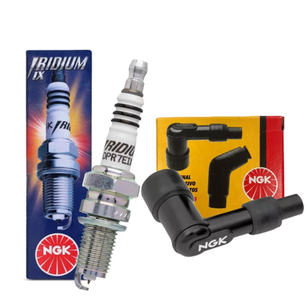 Vela Iridium + Cachimbo Cbx 200 Strada / Nx 200 / Xr 200r Ngk em Oferta na Shopee