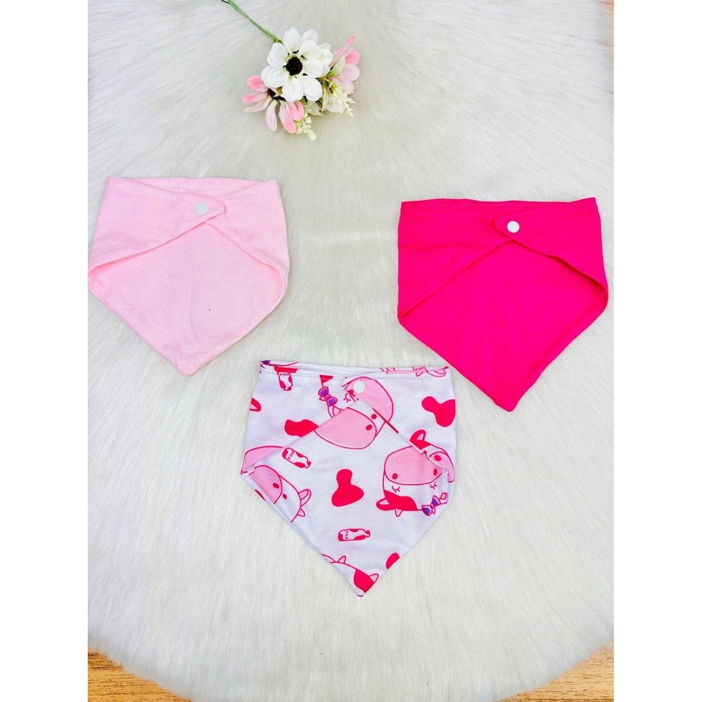 Kit c/3 Babadores (Bandana) de Bebê Menina