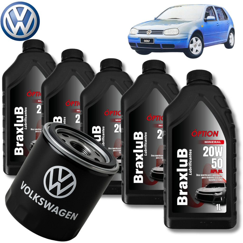 KIT TROCA DE ÓLEO 20W50 + FILTRO (GOLF 2.0 8V 2000 )
