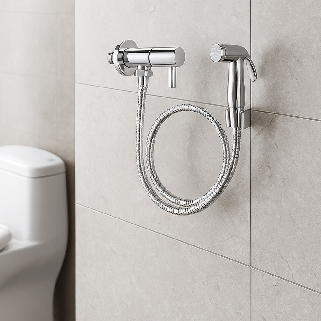 Kit Ducha Higiênica Inox 1/4 de Volta + Suporte Completo Alta Durabilidade - Com e Sem Registro em Oferta na Shopee