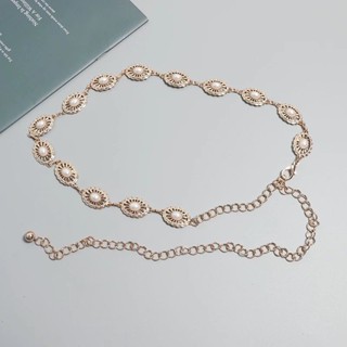 Cinto Feminino Corrente Metal com Pérola em Oferta na Shopee