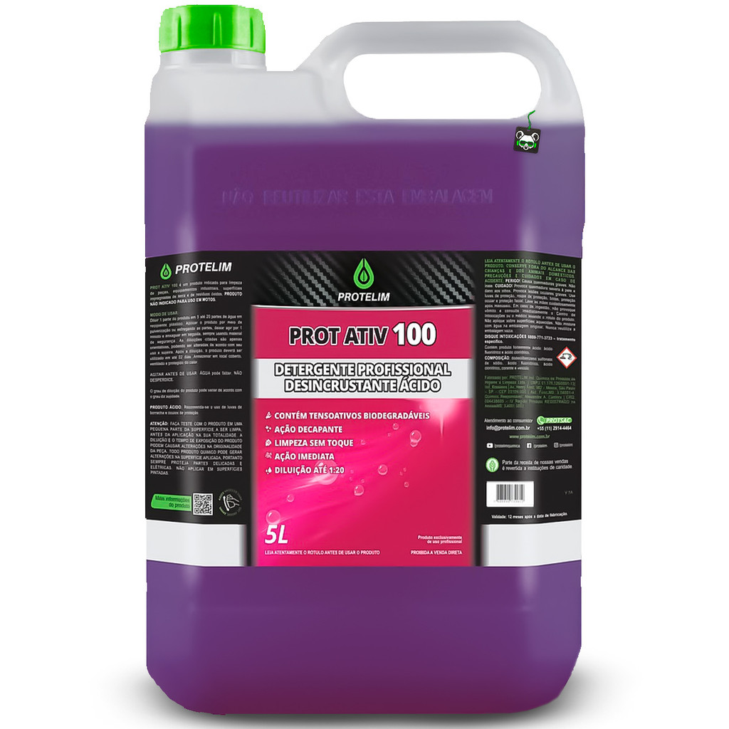 Desincrustante Ácido Prot Ativ 100 Limpa Metal Alumínio 5L Protelim em Oferta na Shopee