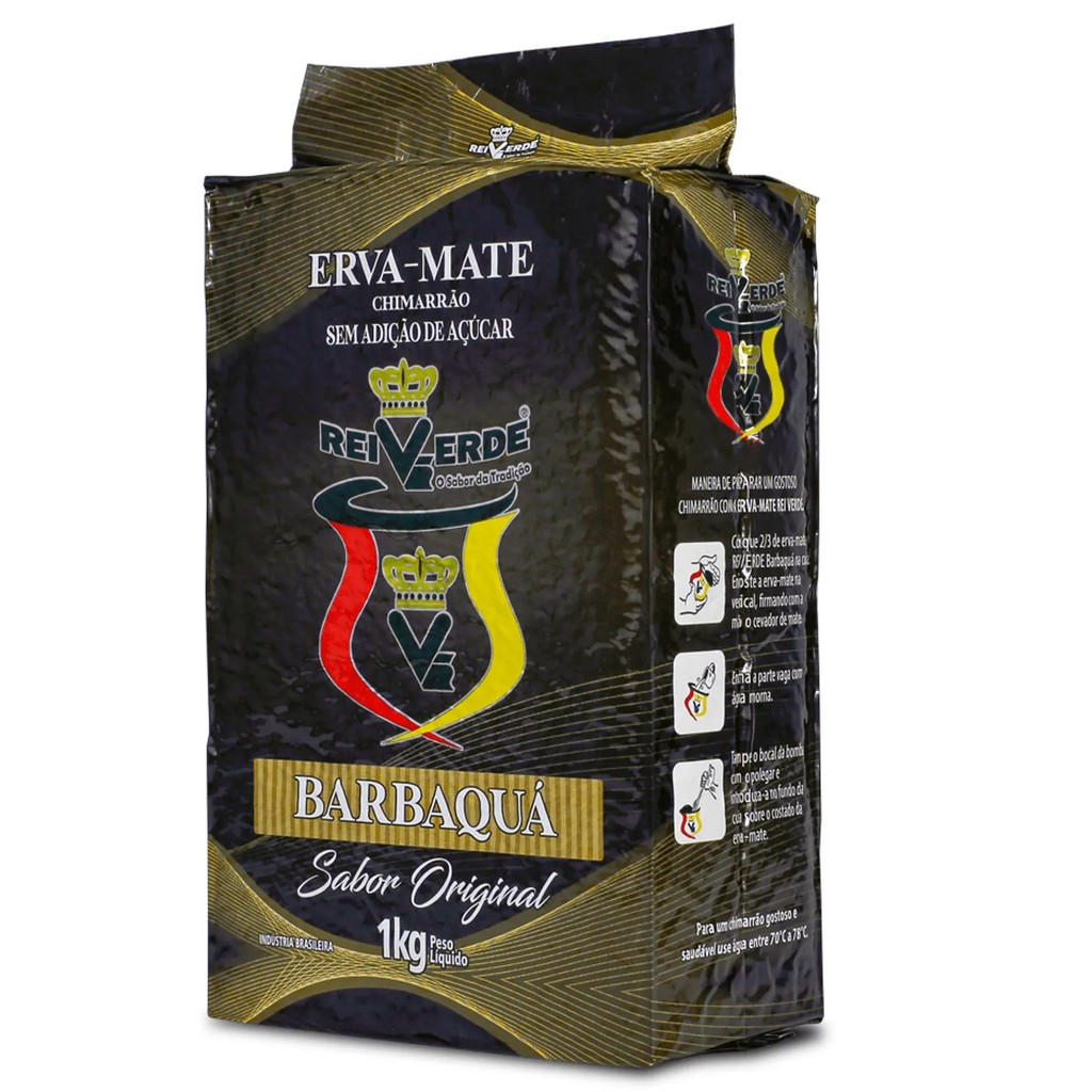 Erva Mate Chimarrão REI VERDE DEFUMADA BARBAQUA 1Kg