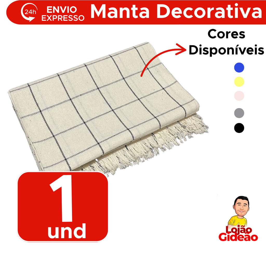 Manta Para Sofá E Cama 2,35 x 1,66m Protetora Cobertor Colcha 100% Algodão Manta Decorativa Moscou