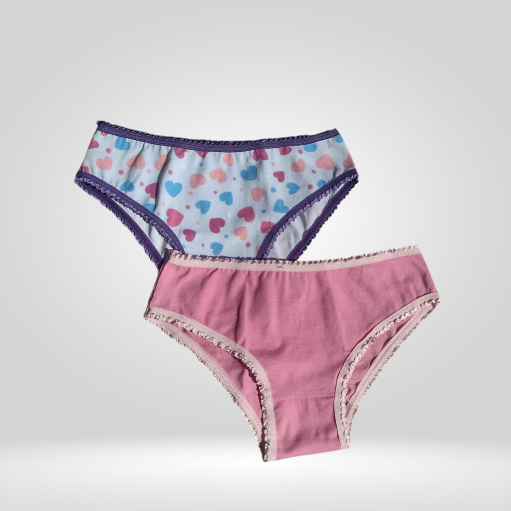 Kit 5 Calcinha Infantil Feminina Juvenil Menina 10 a 14 Anos Cotton Estampada Confortável