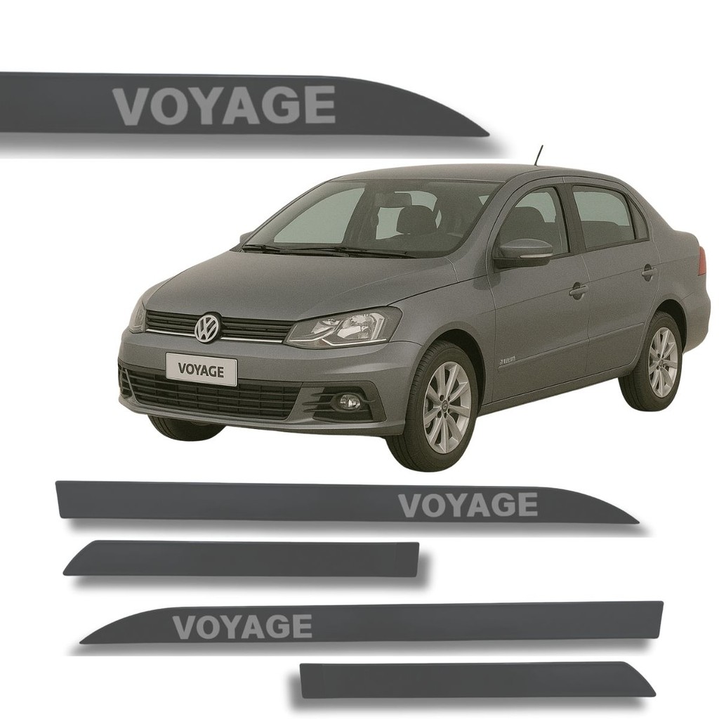 Friso Porta Lateral Volks Voyage Cinza Platinum 2010 A 2025
