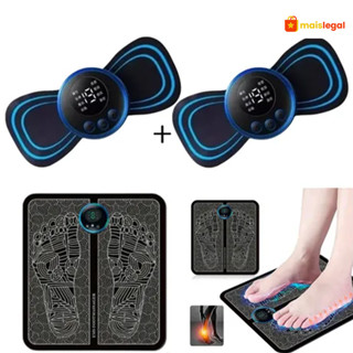 Kit Mini Massageador Elétrico Portátil Recarregável Alívio Dor Muscular Adesivo Massagem Corpo Ombro E massageador de pé em Oferta na Shopee