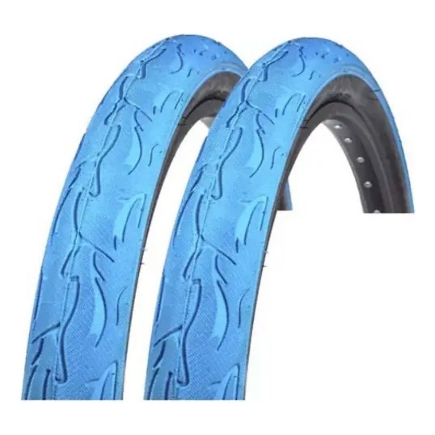 Par De Pneus Colorido Aro 26x2.50 Flame Wheeling/grau em Oferta na Shopee