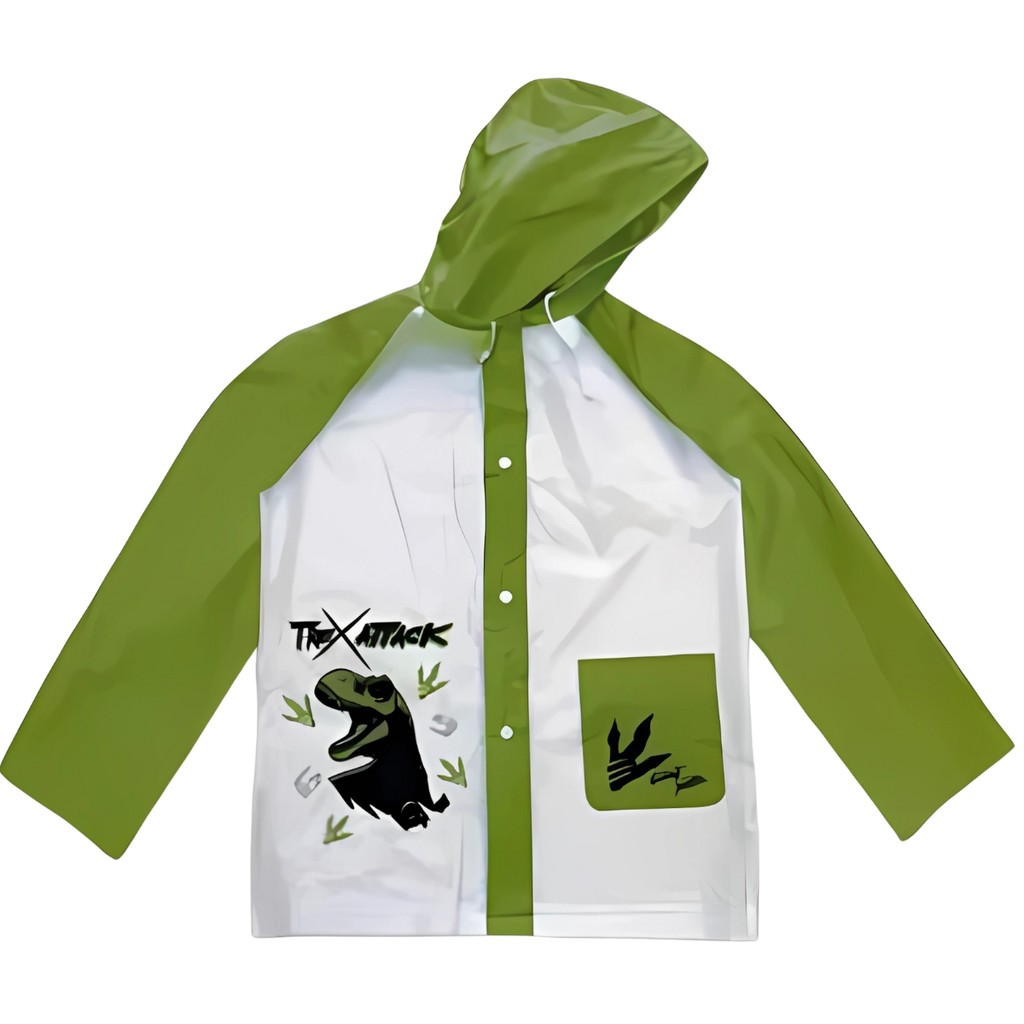 Capa De Chuva Infantil Impermeável Para Crianças Com Capuz Ajustável e Botão de Pressão - Ideal Para Proteger Da chuva
