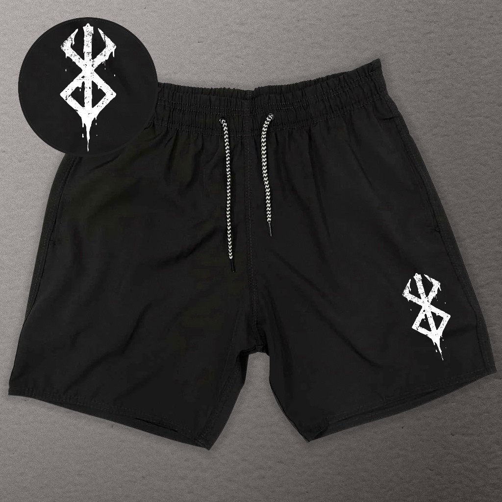 Bermuda Esportiva de Elastano Masculina - BERSERK 01 - Academia Corrida Skate Basquete Otaku
