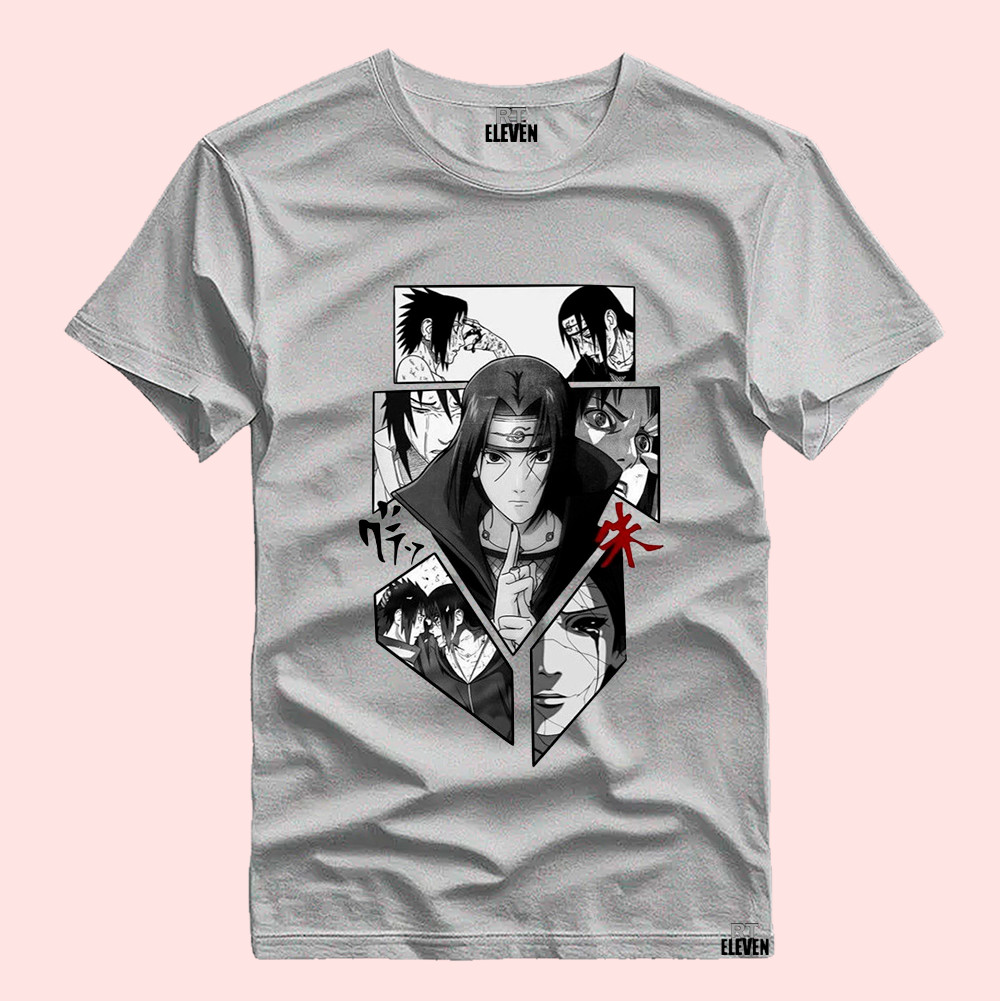 Camiseta T-shirt Anime Itachi Uchiha Sharingan Camisa 100% Algodão diversas cores Masculino Feminino Infantil