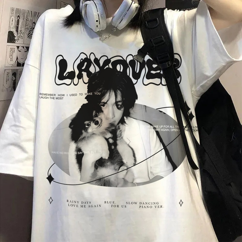 Camiseta Branca V Kim Taehyung Bts Layover Kpop 100% algodão