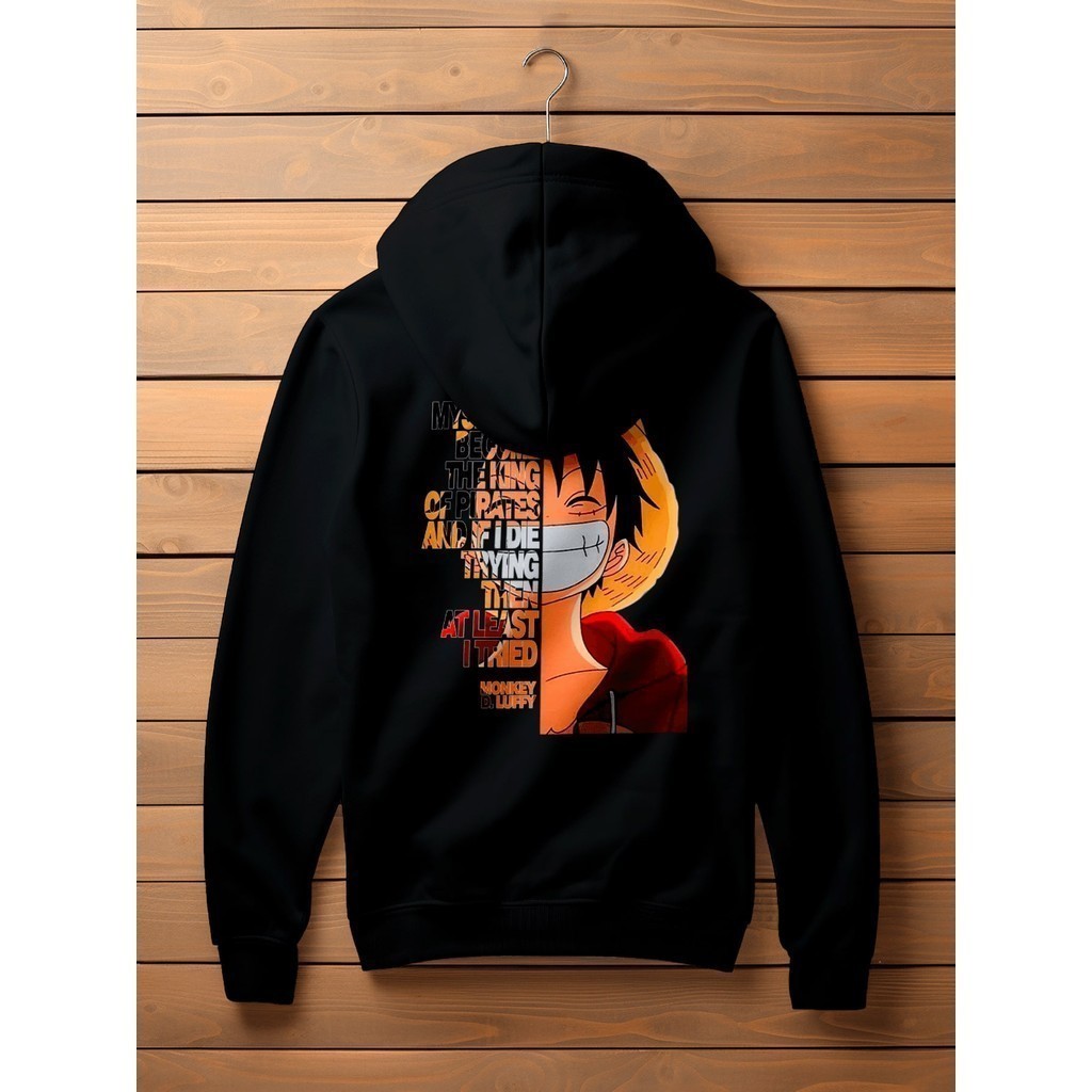 Blusa Promoção Moletom One Piece Anime Monkey D Luffy The Pirata King CANGURU Agasalho Sueter Frio Oferta