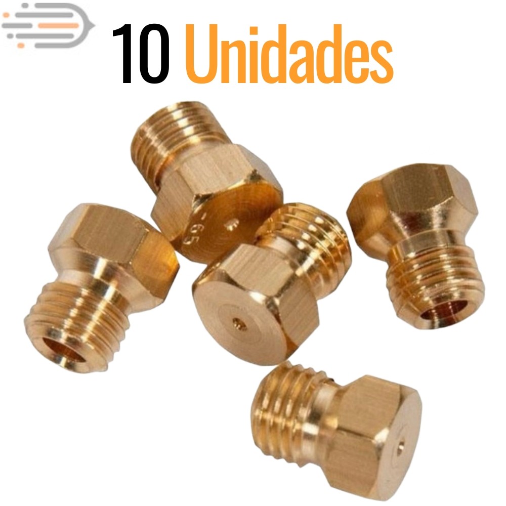 Bico Injetor Gás Conversor Encanado para GLP Para Fogão Universal Bico 7mm Latão