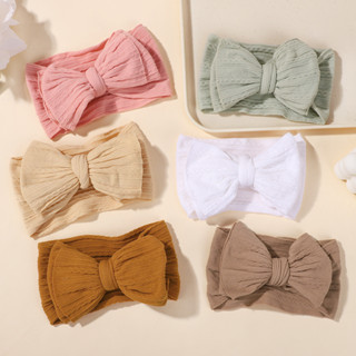 6 Pçs/set Bebê Menina Arcos Sólidos Bandana Para Recém-Nascido Turbante Atado Faixas De Cabelo Macio Elástico HeadWrap H em Oferta na Shopee