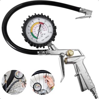 Calibrador E Inflador De Pneus Profissional Com Manômetro 220 PSI/16BAR Encaixe Rosca