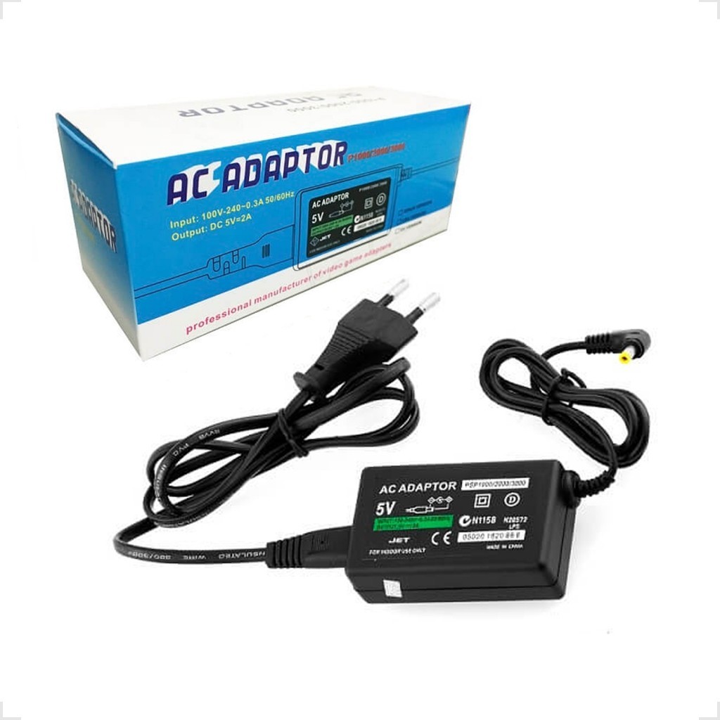 Fonte De Energia Ac Adaptador Bivolt 110/220V Para Psp 1000/ 2000/ 3000 Portátil