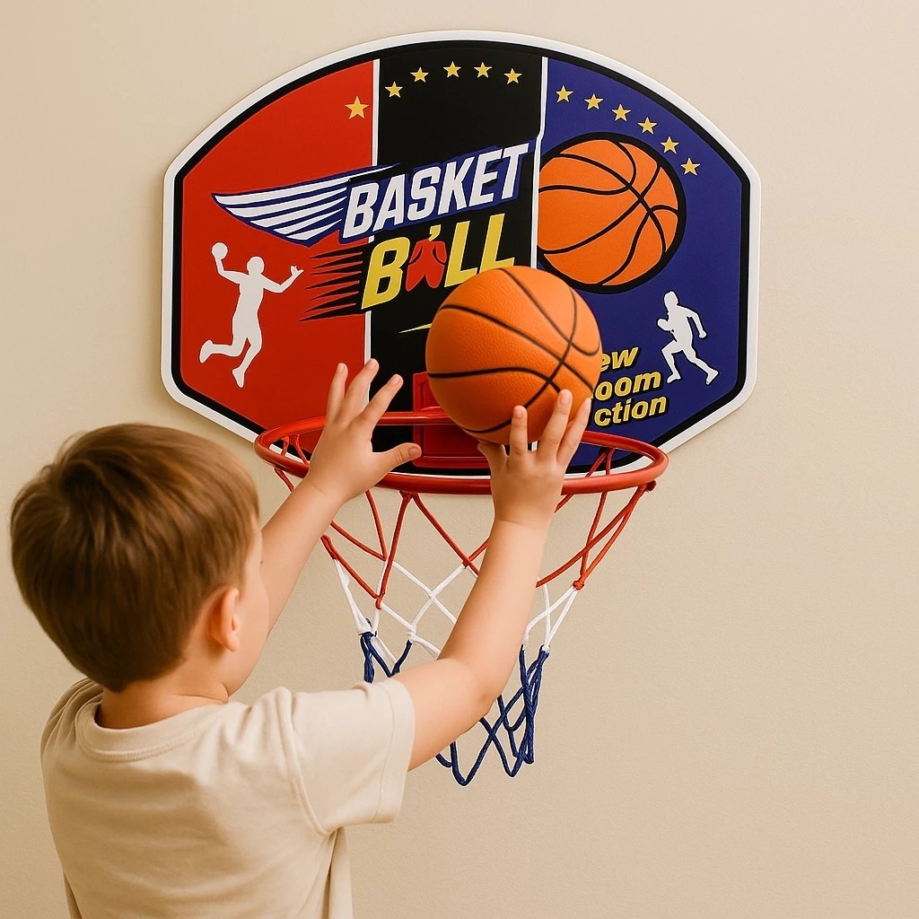 Brinquedo Tabela Basquete Infantil C/Bola Interativo Atividade Estrutura Resistente Esporte Criança