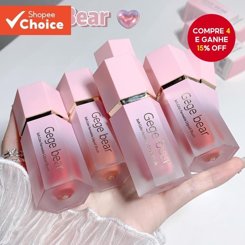 Gecomomo Creme Blush Líquido 6 Cores Veludo Liso Mate Rosa