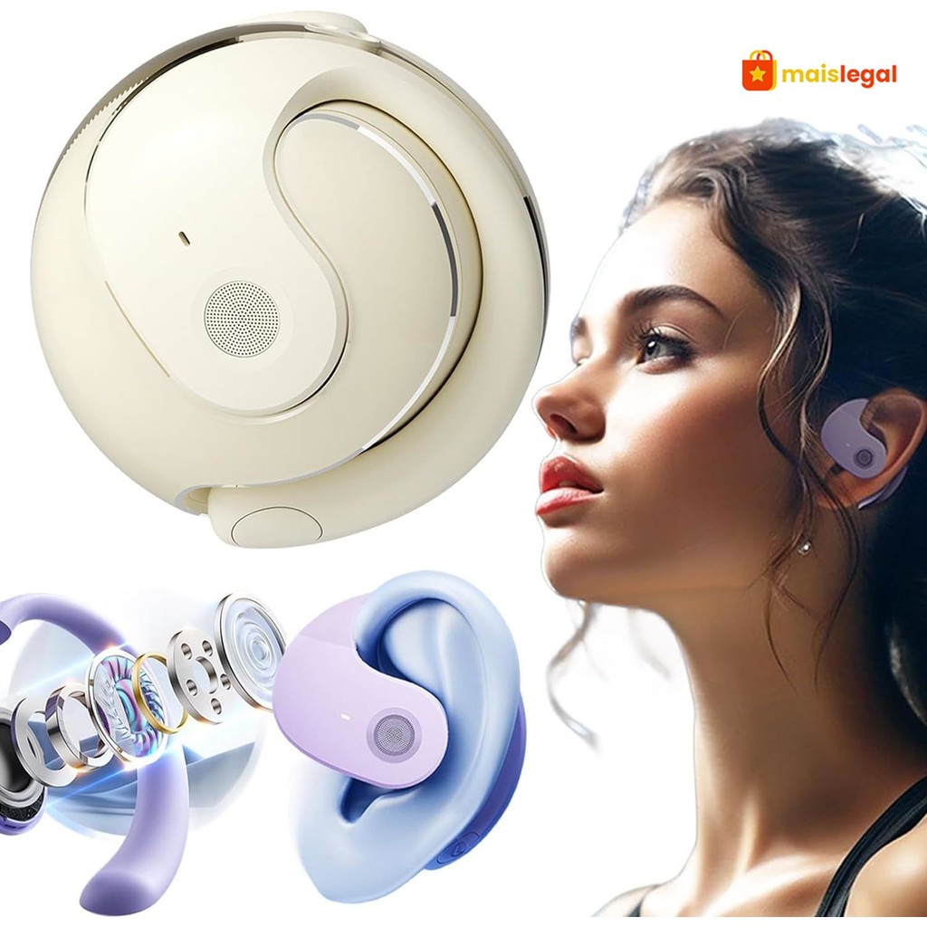 Fone de ouvido Anti-queda TWS Ergonômico Bluetooth Sem fio Suporte Orelha Pendurada