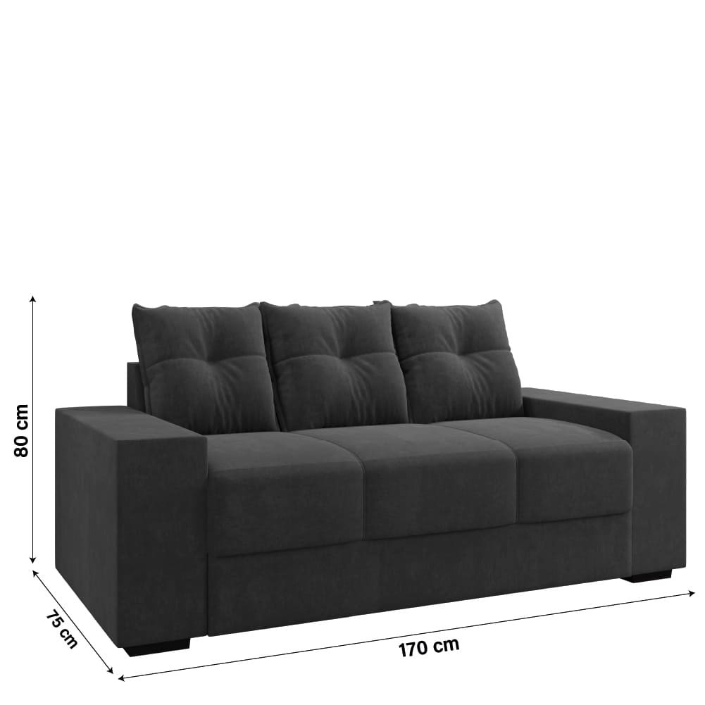 Detalhes do Sofá Namoradeira 3 Lugares 1,70m Ibiza Suede Selmer