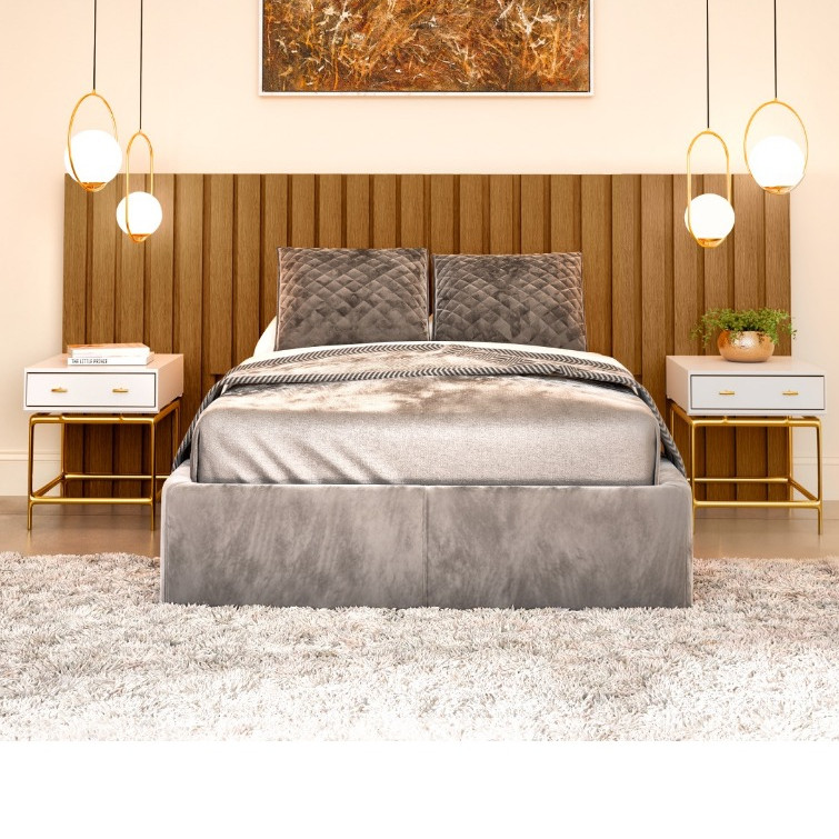 Cabeceira Ripada Cama Box Casal ou Queen com Ripas de Verdade- Produto em Estoque envio imediato