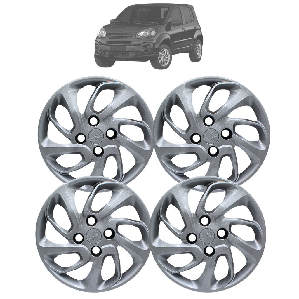 Kit 4 Calota Aro 14 Uno Attractive 2015 2016
