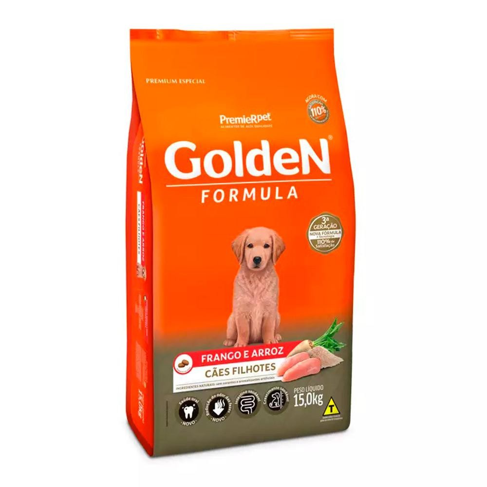 Ração Premier Golden Fórmula Cães Filhotes de Porte Médio e Grande Frango e Arroz 15kg