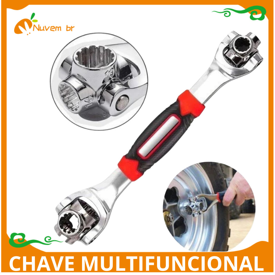 Chave Multifuncional 48 em 1 360º De Boca Universal Tigre Soquete, Profissional 48 peças