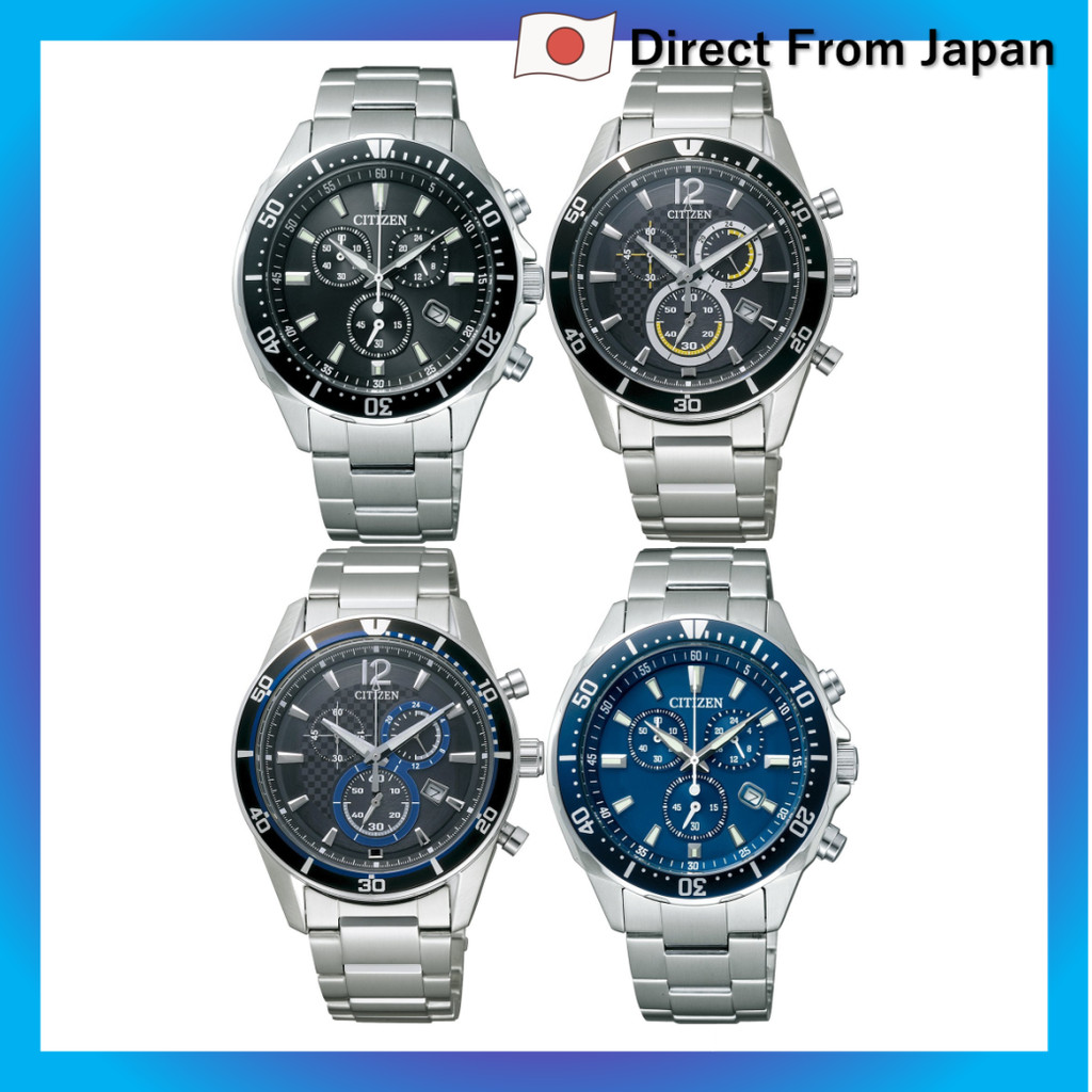 Relógio masculino Citizen Collection Eco-Drive Chronograph VO10-6742F Preto,Preto/Amarelo,Preto/Azul,Azul