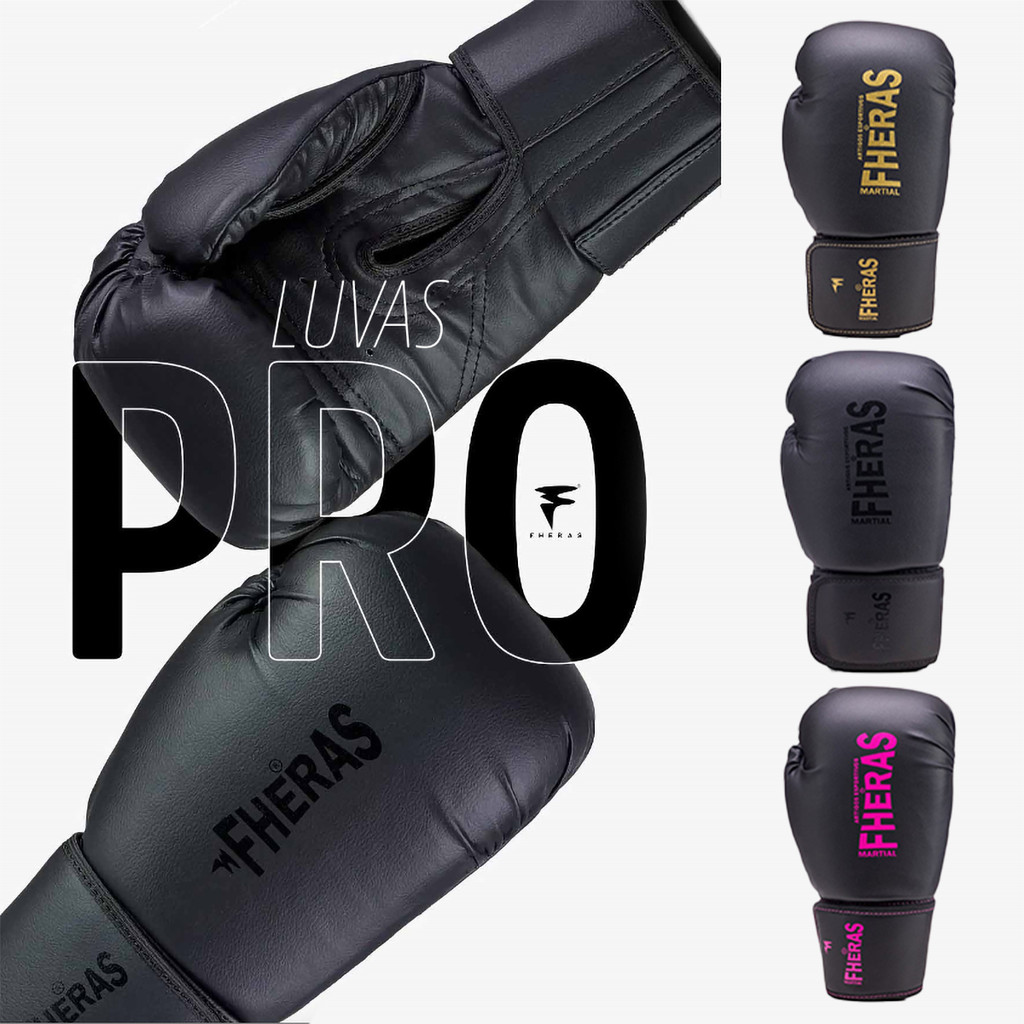Kit Luva Fheras Profissional Treino Luta Boxe Muay Thai + Mochila