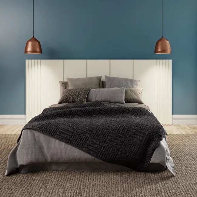 Cabeceira Ripada Queen 270cm 100% MDF   Off White/Freijó em Oferta na Shopee