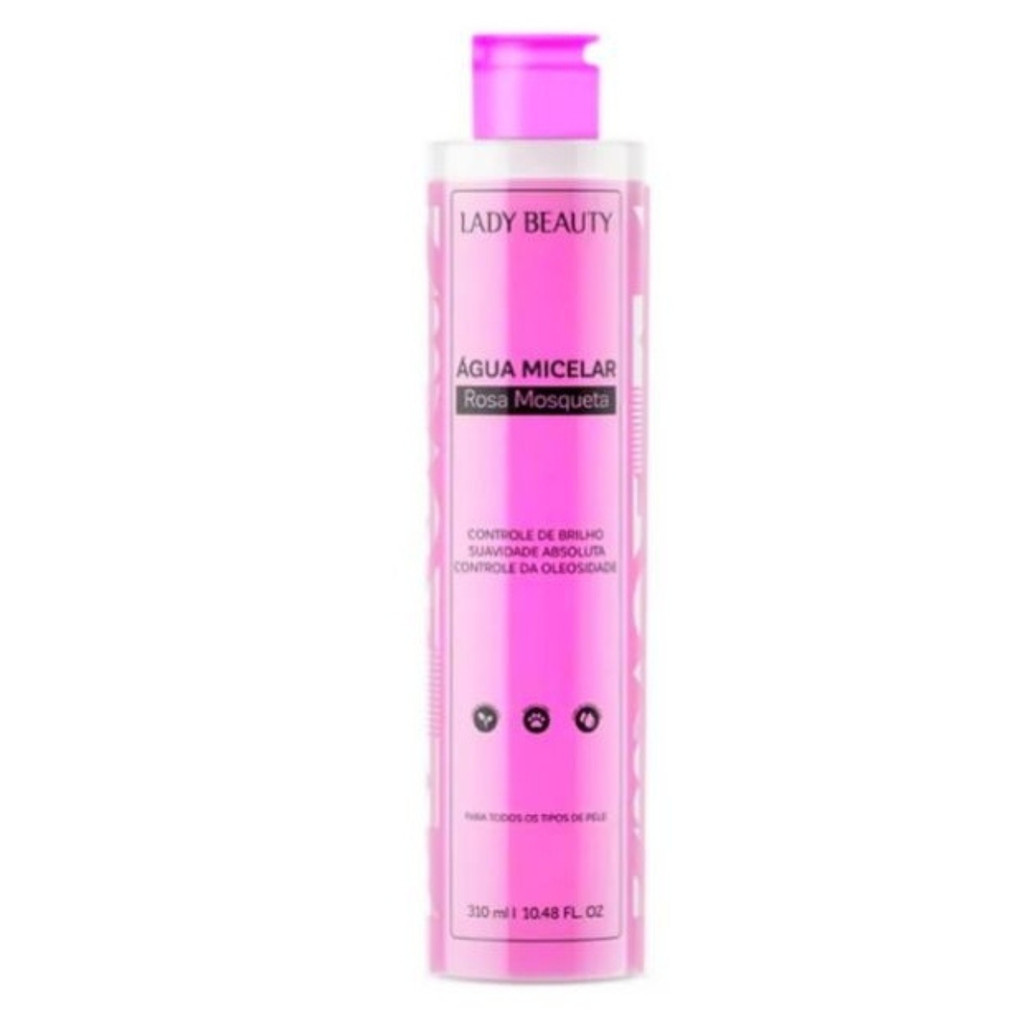 Agua Micelar Rosa Mosqueta Hidratação Profunda Demaquilante de Maquiagem 310ml - Lady Beauty em Oferta na Shopee