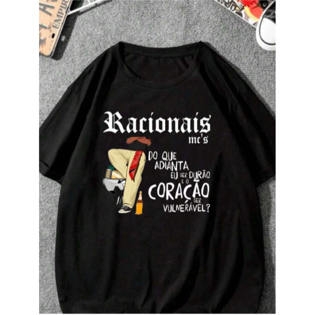 Bonito Camiseta Racionais Coração Unissex 100% Algodão Streetwear Lançamento!!