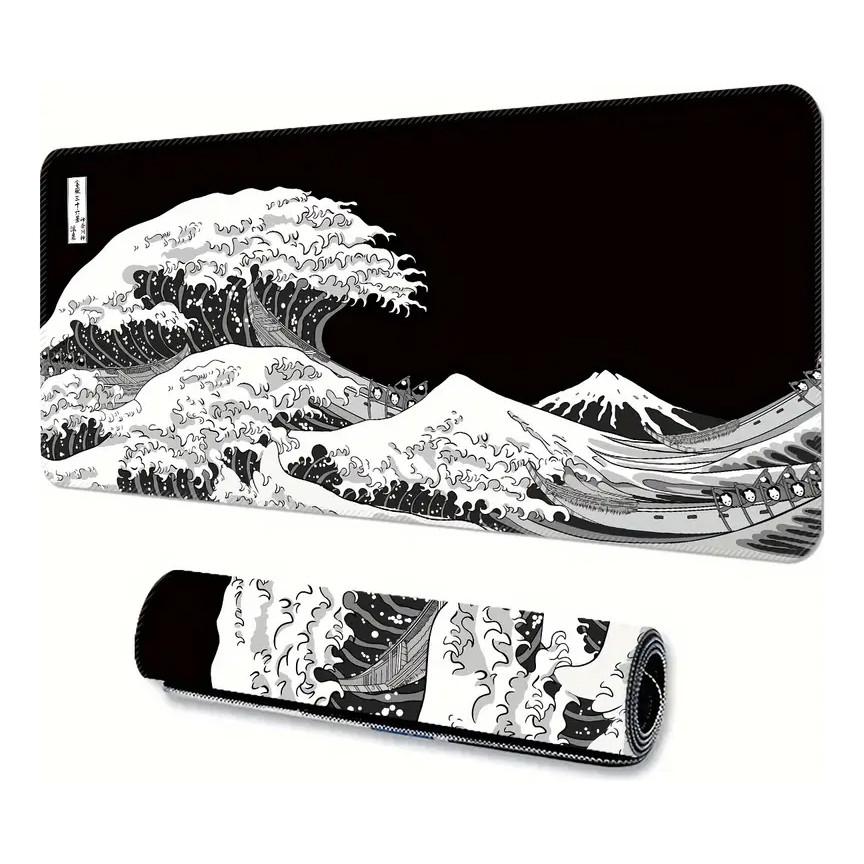 Mouse Pad Gamer Luken 65x32cm Antiderrapante Ondas Abstratas