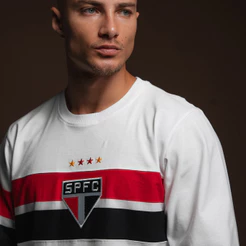 Camisa São Paulo 2005 Retrô Mundial Rogério Ceni Branca Manga Longa Oficial