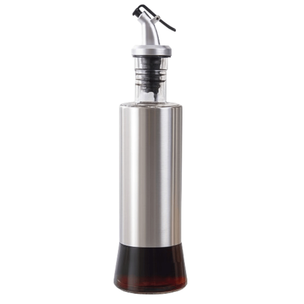 Galheteiro Porta Azeite Óleo Vinagre 500ml Bico Dosador Metal Vidro