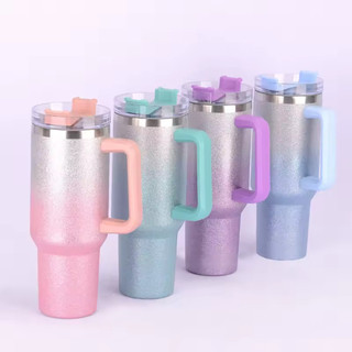 Copo Garrafa TérmicoColorido com Canudo 1200 ML/1.2L 40oz com Canudo Telescópico