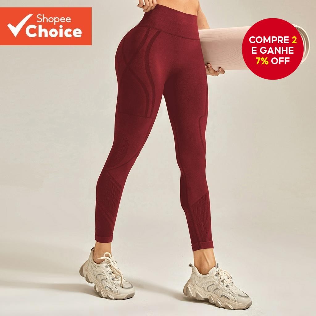 Mulheres Sem Costura Yoga Calças Cintura Alta Push Up Leggings De Fitness Para Treino De G...