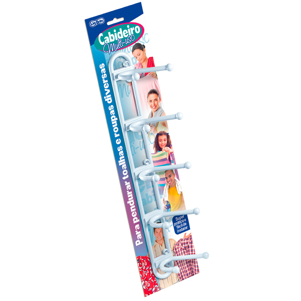 Cabideiro Multi-uso Banheiro Toalha Roupão Roupas Organizador Suporte Horizontal Plástico Lig Brin