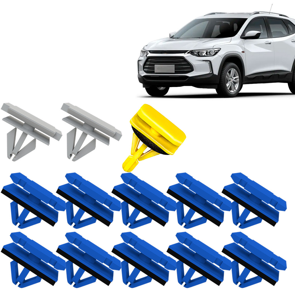 Kit Grampo Presilha 12 Peças Moldura Paralama Dianteiro Tracker 2020 2021 2022 2023