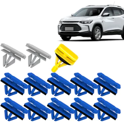 Kit Grampo Presilha 12 Peças Moldura Paralama Dianteiro Tracker 2020 2021 2022 2023
