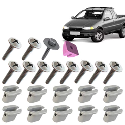 Kit Grampo Presilha 22 Peças Moldura Paralama Dianteiro Strada 2001 2002 2003 2004 2005 2006 2007