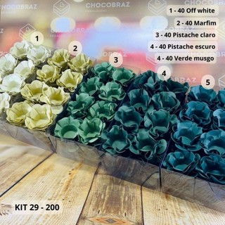 KIT 200 Forminhas De Doces Festa 5 Cores MARFIM + PISTACHE CL +PISTACHE + VERDE MUSGO + OFF WHITE em Oferta na Shopee
