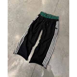2024 Nova Calça Y2K Fashion Plaid Splicing Casual Pants Homens Mulheres Retro Harajuku Loose Straight Calças De Hip-hop em Oferta na Shopee