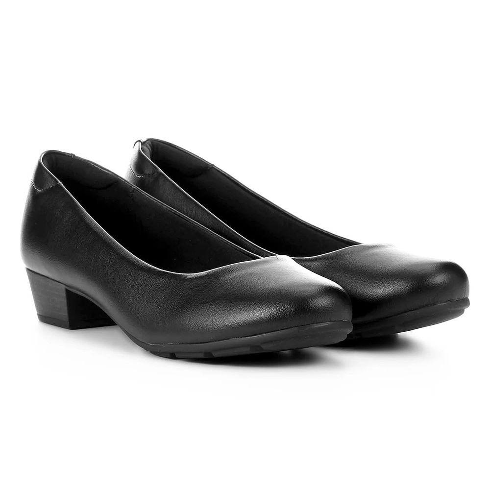 Sapato Modare Ultra Conforto Napa Salto Baixo - Preto - Women Shoes