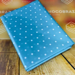 10~50 TOALHAS P/ MESA FESTA POA AZUL/BRANCO BOPP PEROLA 78X78 INOVE (CHOCO)